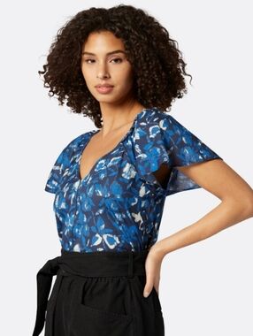 JOIE Katya Floral V-Neck Cotton Top
